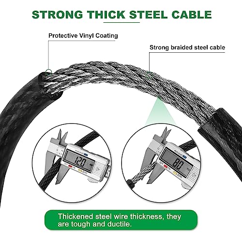 33 ft x 1/2" Heavy Duty Cut-Proof Security Cable, Kayaking & Outdoor Equipment - size: 33FT