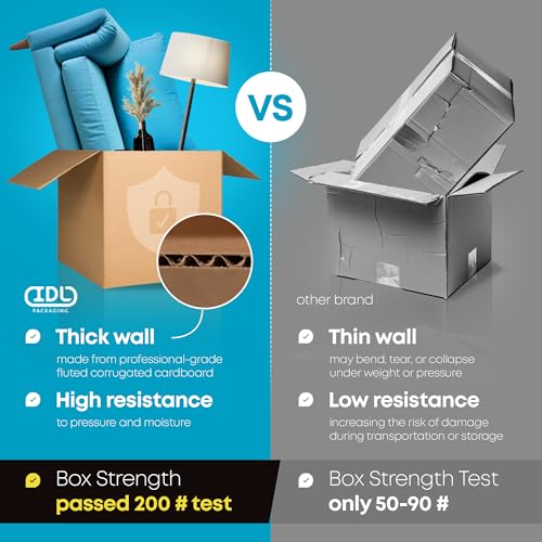 Small Moving & Shipping Boxes 6"L x 6"W x 3"H (25-Pack) - Extra Strength 200 lb vs Regular - Corrugated Moving Box, Made in USA - Small Cardboard Box - Moving Box Heavy Duty by IDL Packaging - size: 6 * 6 * 3" (Small Boxes)