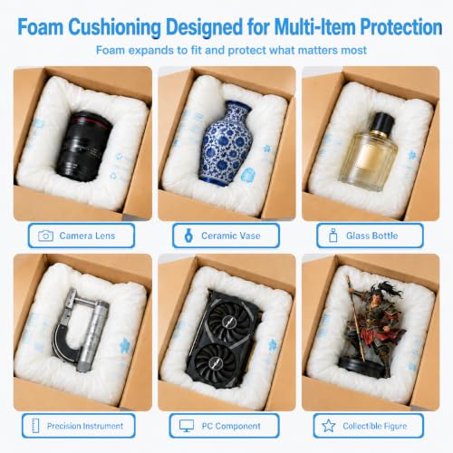 Expanding Foam Packaging (4-Pack) — Shock-Absorbing, Self-Expanding Foam Packaging Bags for Secure Shipping of Computers & Precision Goods (2x 18"x30", 2x 21"x34") - size: big