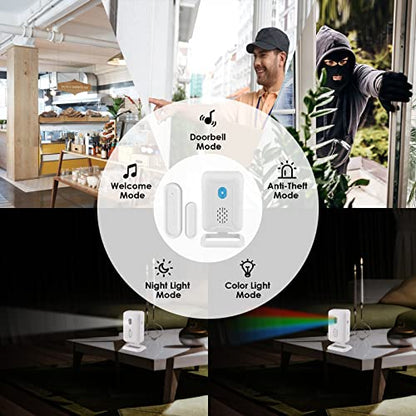 GreenCycle Wireless Door Open Chime - 1 Magnetic Door Alarm Sensor - color: Only 1 chime