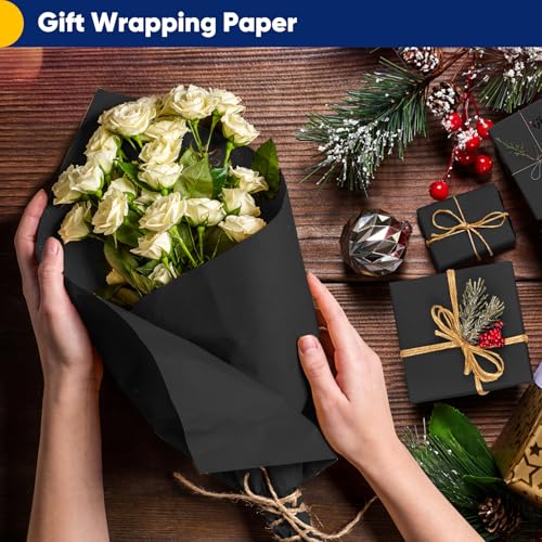 Vanhench 36" x 2520" (210') Black Wrapping Paper Roll - color: Black, size: 36" Width X 210' Length
