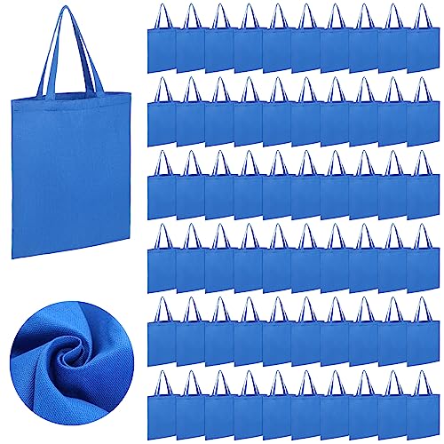 Roowest 60 Pack Canvas Tote Bags Bulk, 16" x 15", Blue - color: Blue