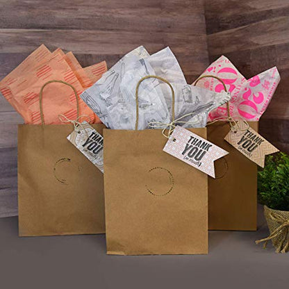 Prime Line Packaging 10x5x13 Paper Bags with Handles, Brown Bags, 50 Pack - size: 10x5x13 Inch