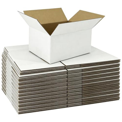 40 Pack 8x6x4 Inches Small Shipping Boxes, White Corrugated Cardboard Boxes for Packaging Small Business, Mailing Boxes, Small Moving Boxes - size: 40 Pack 8x6x4 Inches