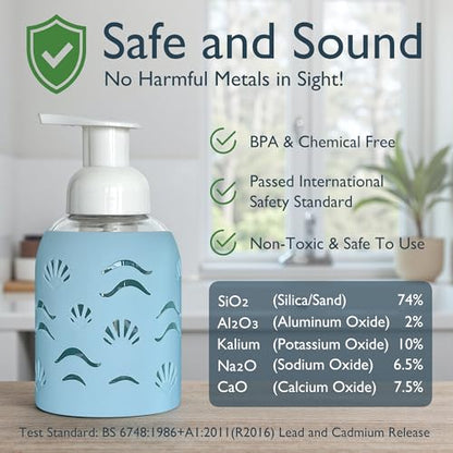 Foaming Glass Hand Soap Dispenser Pump Sea Foam 8oz - color: Sea Foam