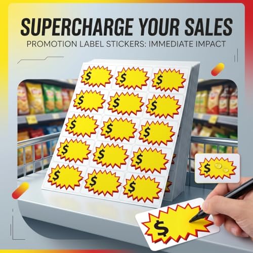 300 Pcs Garage Sale Stickers, 2"x3" Garage Sale Signs, Removable Adhesive Yard Sale Price Tag Stickers Labels with Blank Space to Write Pricing - size: 300 Pcs