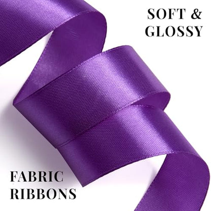 Purple Satin Ribbon 1 Inch x 100 Yards - color: Purple