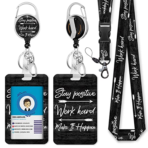 Giancomics ID Badge Holder with Lanyard Retractable Badge Reel Teacher Work - color: Inspirational Quote
