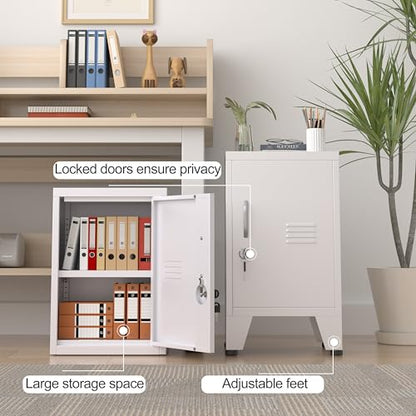 pozdeg 24.5" White Lockable Steel Small Employee Storage Locker - color: White, size: 11.8"D x 13.8"W x 24.5"H