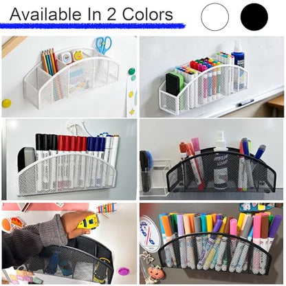 Magnetic Dry Erase Marker Holder for Whiteboard, 5 Slots Whiteboard Organizer with Strong Magnet, 10 Inch Storage Holder for Markers, Erasers, Pens and Classroom Supplies (White) - size: 5 Slots Magnetic Dry Erase Marker Holder(White)