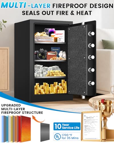 [2026 Upgraded] 35 Mins Heavy Duty Fireproof Safe, 7.5 Cuft Home Safe - size: 7.5 Cuft-35MINS