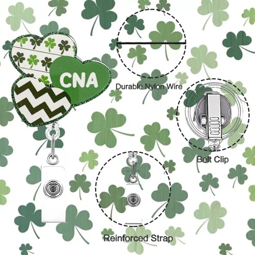 RIICFDD St. Patrick’s Day ID Badge Reel Triple Hearts Badge Holder 1 Pcs - color: Styl 27