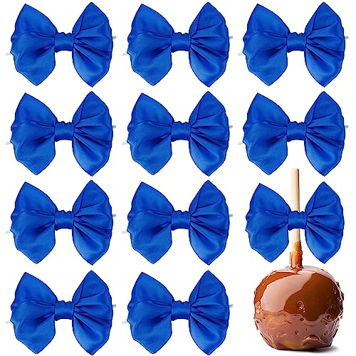 AIMUDI Royal Blue Satin Ribbon Twist Ties & Bows for Treat Bags, Crafts, Gift Wrapping, Cake Pops & Wedding Favors - 24 Counts - color: Royal Blue