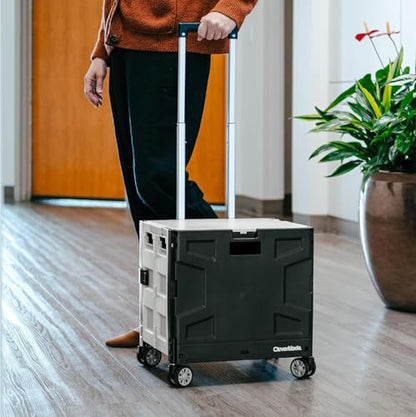 Wheeled Trolley Crate - 55L (4 Wheels) - Black/Cream [Cool Gray 1C] (1PK) - size: 55L - 4 Wheels