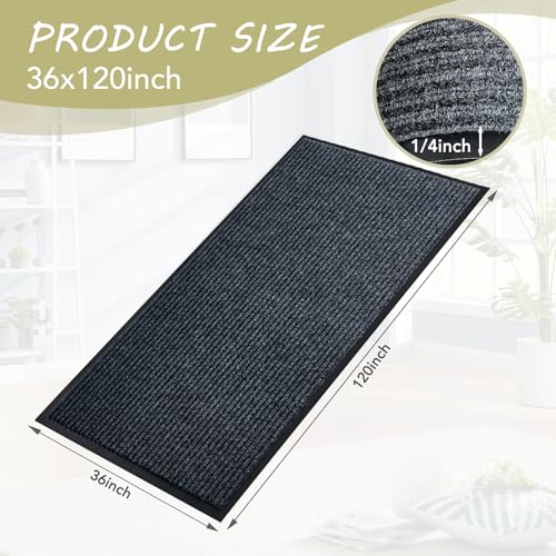 Front Door Mat, 3'x10'Indoor Outdoor Welcome Commercial Floor Mats - size: 36"x120"