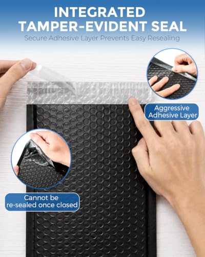 GSSUSA Black Bubble Mailers 6x10" 600 Pack Padded Envelopes Self Seal - color: Black, size: 6x10 600pc