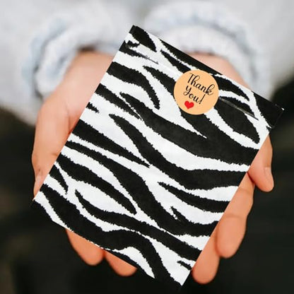 Novel Box 100 Pack Zebra Print Flat Merchandise Bags 6x9 in - color: Zebra Print, size: 6" x 9" Inches