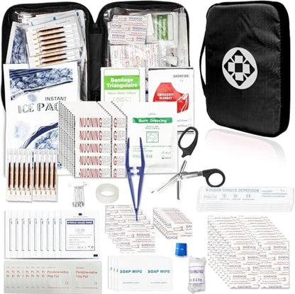 First Aid Kit 300PCS Car Home Camping Essentials Black 1st Aid - style: Black-300Pcs