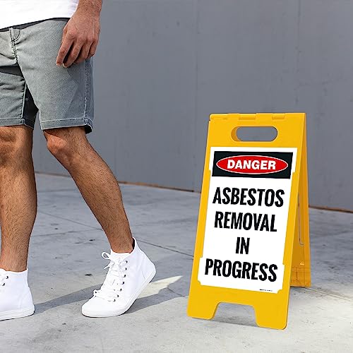 OSHA Danger Asbestos Removal in Progress Sidewalk Sign Kit, - size: 10x16 Inches, style: A-frame + 2 Panel Kit