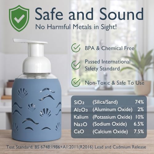 Foaming Glass Hand Soap Dispenser Storm Blue Foam 8oz - color: Storm Blue
