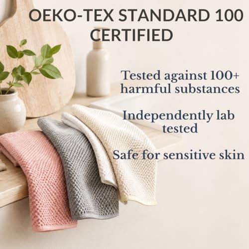 Solyra Non-Toxic Microfiber Kitchen Cleaning Cloths, 6 Pack, 12 x 12 in