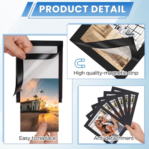 20 Pack Magnetic Sign Holder 5 * 7 inches with Magnetic Border - color: 20 Pack Black, size: 5x7