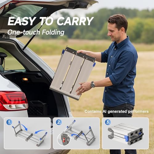Loyoda Folding Work Platform for Adults, Portable Aluminum Step Stool 500lb - size: Medium