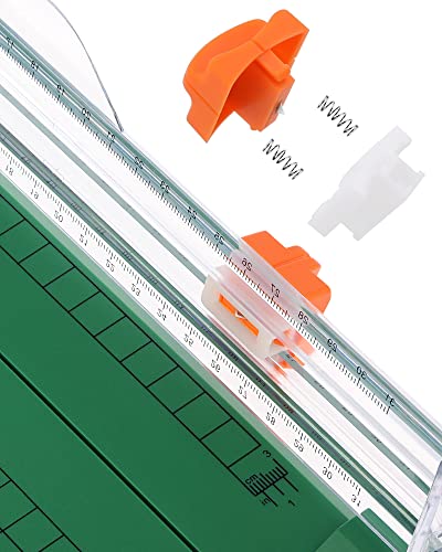 Firbon A4 Paper Cutter, 12 Inch Paper Trimmer with Extened Ruler, Green - color: Green