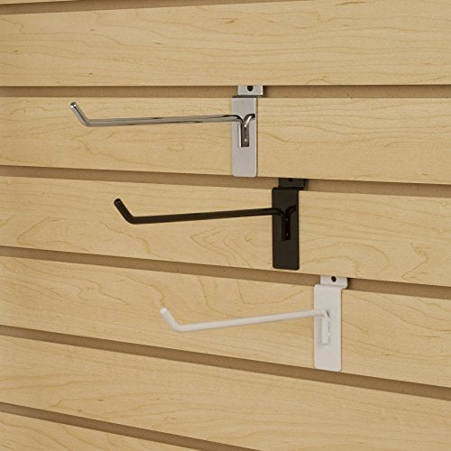 Econoco Slatwall Deluxe Hooks, 96 Pack, White, 10in - color: White, size: 10" Length