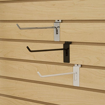 Econoco Slatwall Deluxe Hooks, 96 Pack, White, 10in - color: White, size: 10" Length