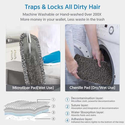 Spray Mop Wet Dry Mops Refillable: Hardwood Floor Mops for Floors Cleaning - color: Blue