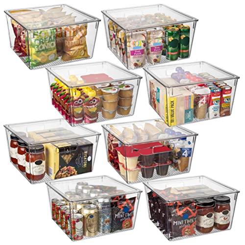 ClearSpace Plastic Storage Bins with Lids, Pantry Organizer, XL, 8 Pack - size: 8 Pack XL