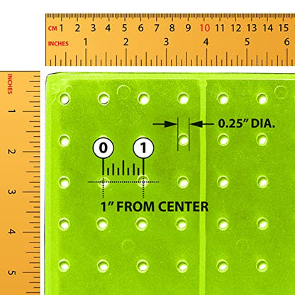 Azar Displays 703385-GRE-4C24, Four-Sided Revolving 8" W x 20" H Pegboard Counter Display w/ 24 Hooks- 4” Length, Green - color: Green, style: Pegboard + Hooks