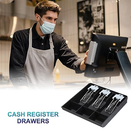 PATIKIL Money Tray Cash Register Drawer Insert Tray, Portable Currency Till Replacement Money Storage Box Organizer with Metal Clip, 3 Bill/3 Coin for Small Business Shop Supermarket Hotel
