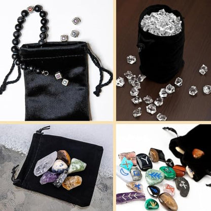 Mandala Crafts 8x17 Black Velvet Drawstring Bags for Shoe Dusting Bags - color: Black 8X17 Inches, size: 1 Count (Pack of 10)