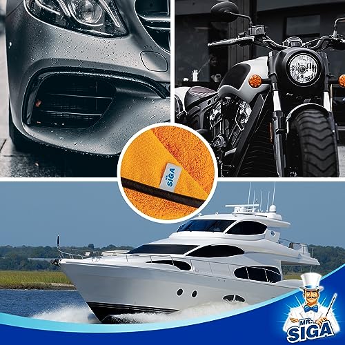 MR.SIGA Professional Microfiber Towels for Cars, Scratch Free, 12 Pack