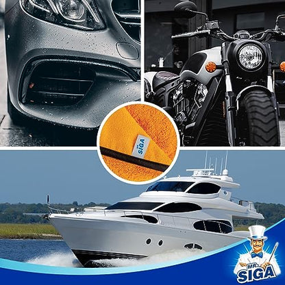 MR.SIGA Professional Microfiber Towels for Cars, Scratch Free, 12 Pack