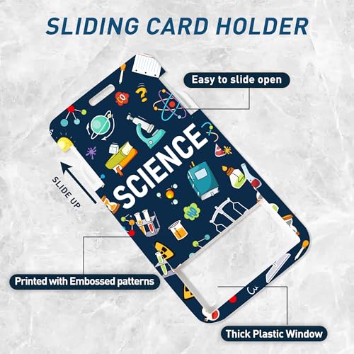Science Teacher Lanyard with ID Badge Holder and Retractable Badge Reel - color: Science Lab