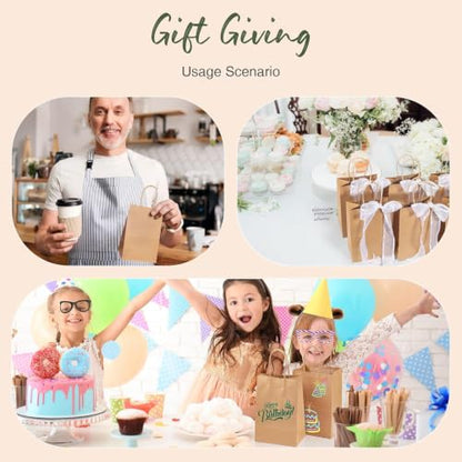 GSSUSA Brown Paper Bags 5.25x3.75x8 600Pcs, Gift Bags with Handles Bulk for Small Business - color: Brown, size: 5.25x3.75x8 Inch (Pack of 600)