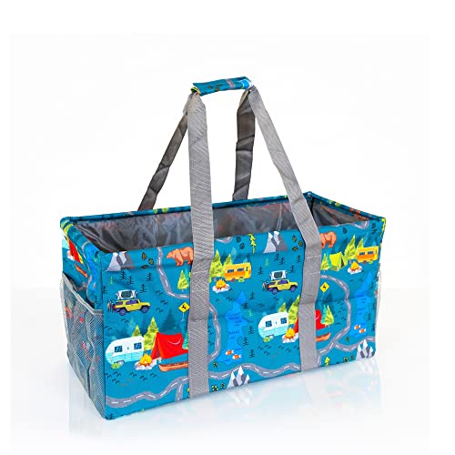 Extra Large Utility Tote Bag - Oversized Collapsible Beach Bag - Camping - color: Camping