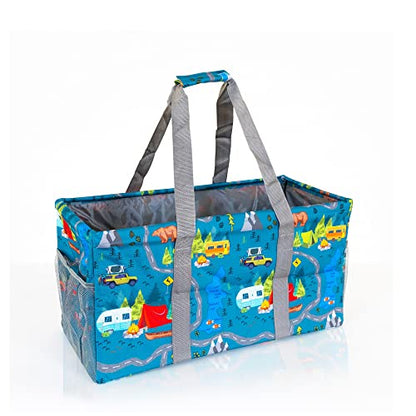Extra Large Utility Tote Bag - Oversized Collapsible Beach Bag - Camping - color: Camping
