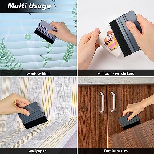 NEWISHTOOL 100 PCS Felt Squeegee for Vinyl, PPF Tint Wrap Application Tool - color: Gray