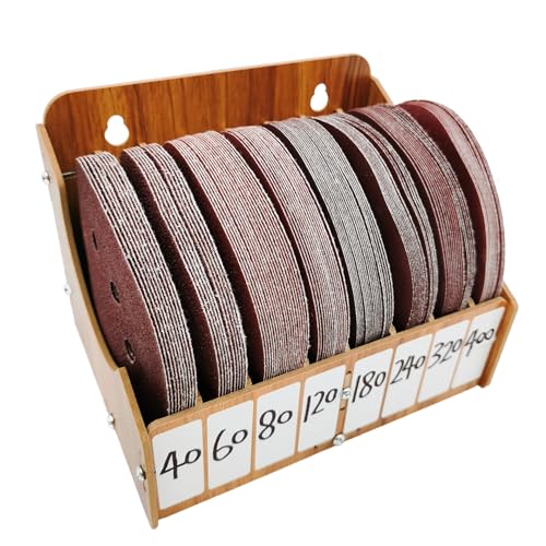 8-Tier Sandpaper Organizer Fit for Sanding Discs 5 Inch, Sandpaper Storage Holder, Woodworking Tool Box Organizers and Storage Rack (Excluding Sandpaper), 2 Pack - style: 2 Pack