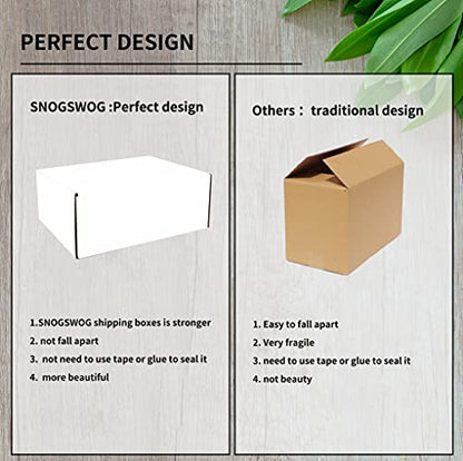 SNOGSWOG 28 Pack 10x8x3 inches Shipping Boxes, White Corrugated Cardboard Box Literature Mailer - size: White 10x8x3 Inches