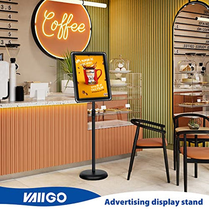 6Pack 11x17 Sign Holder Stand, Adjustable Floor Standing Sign Holder - color: Black, size: 11"x17"-6Pack