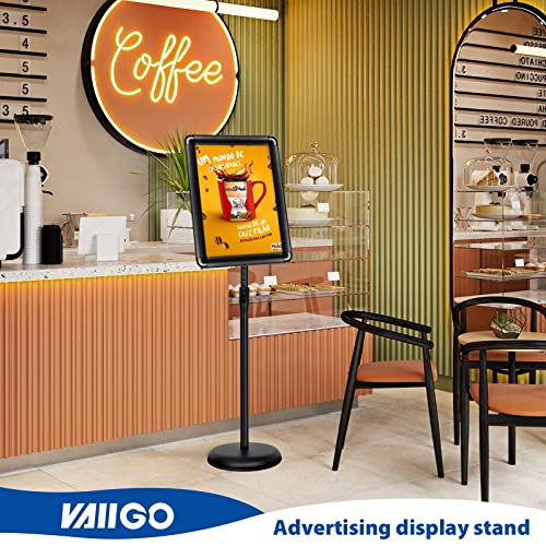 11x17 Sign Holder Stand - Adjustable Floor Standing Sign Stand - color: Black, size: 11"x17"-1Pack