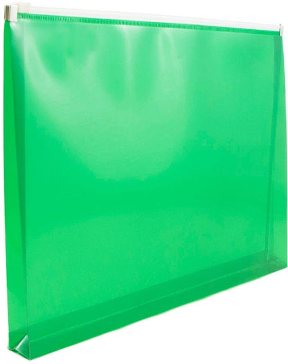 JAM PAPER Plastic Envelopes with Zip Closure - Letter Booklet - 9 3/4 x 13 - Green - 3/Pack - color: Green, size: Letter Size - 3 Pack