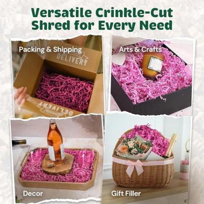 CrinklePak Pink Crinkle Paper - 2 LB Gift Basket Filler - color: Pink, size: 2 LB