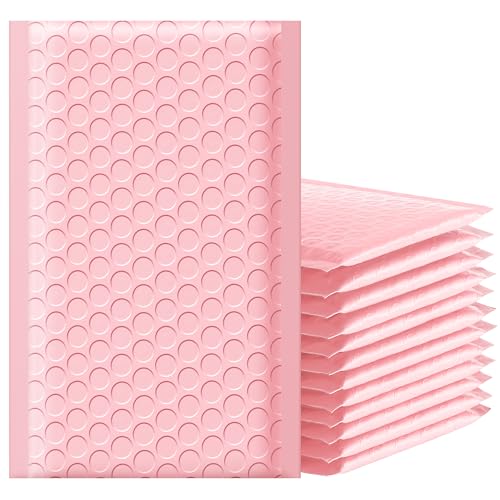Famagic Light Pink Bubble Mailers 4x8 for Small Business, 100pcs Usable 4x7 - color: Light pink, size: 4x8 100pcs