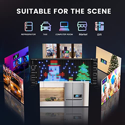 KJOY Mini LED Car Signs, 6.7''x2.76'' Flexible USB 5V LED Digital Sign Bluetooth Application Control DIY Programmable Scrolling led Sign for Car Party Wedding Festival - size: 7"x3"-1PCS